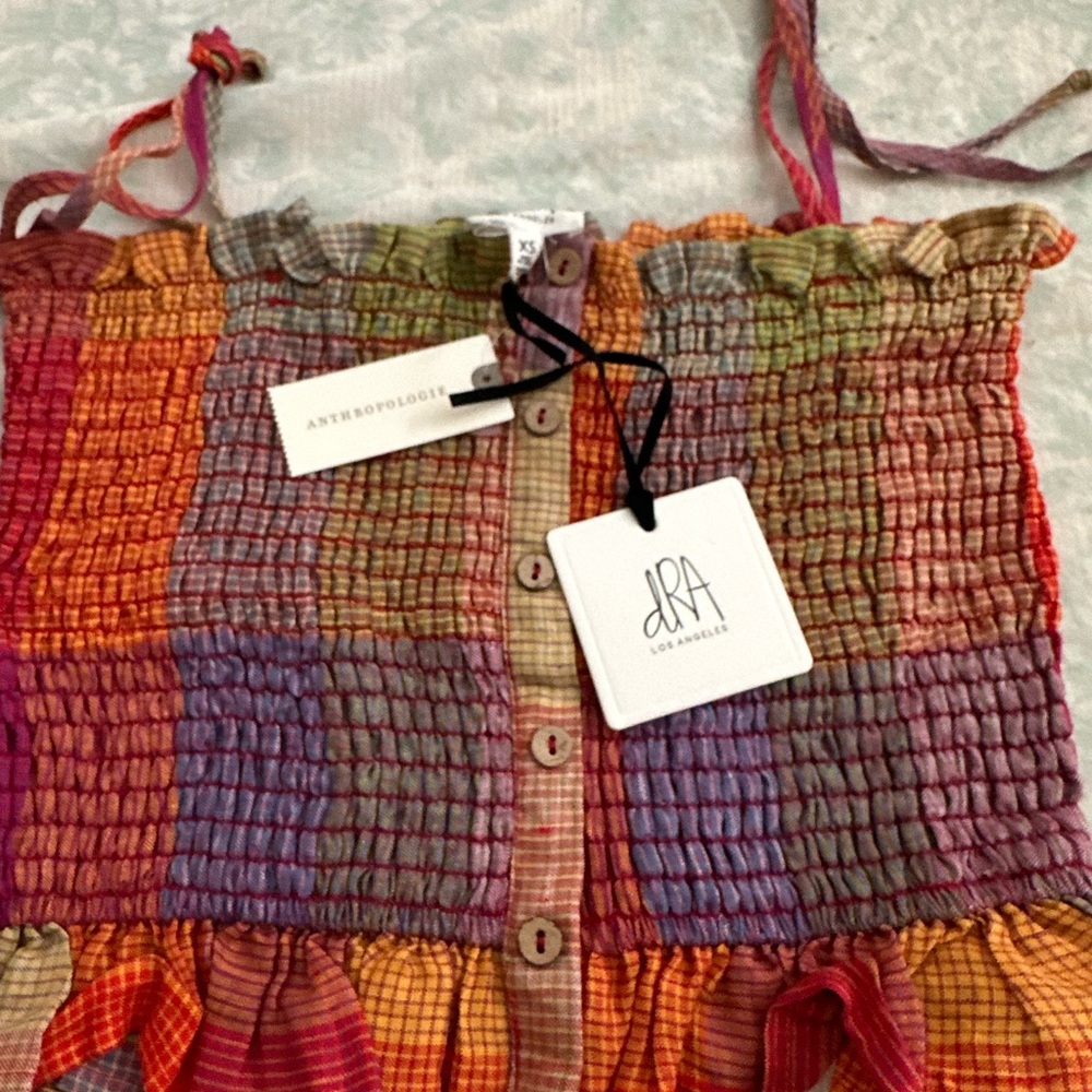 Anthropologie Multicolor Smocked Top